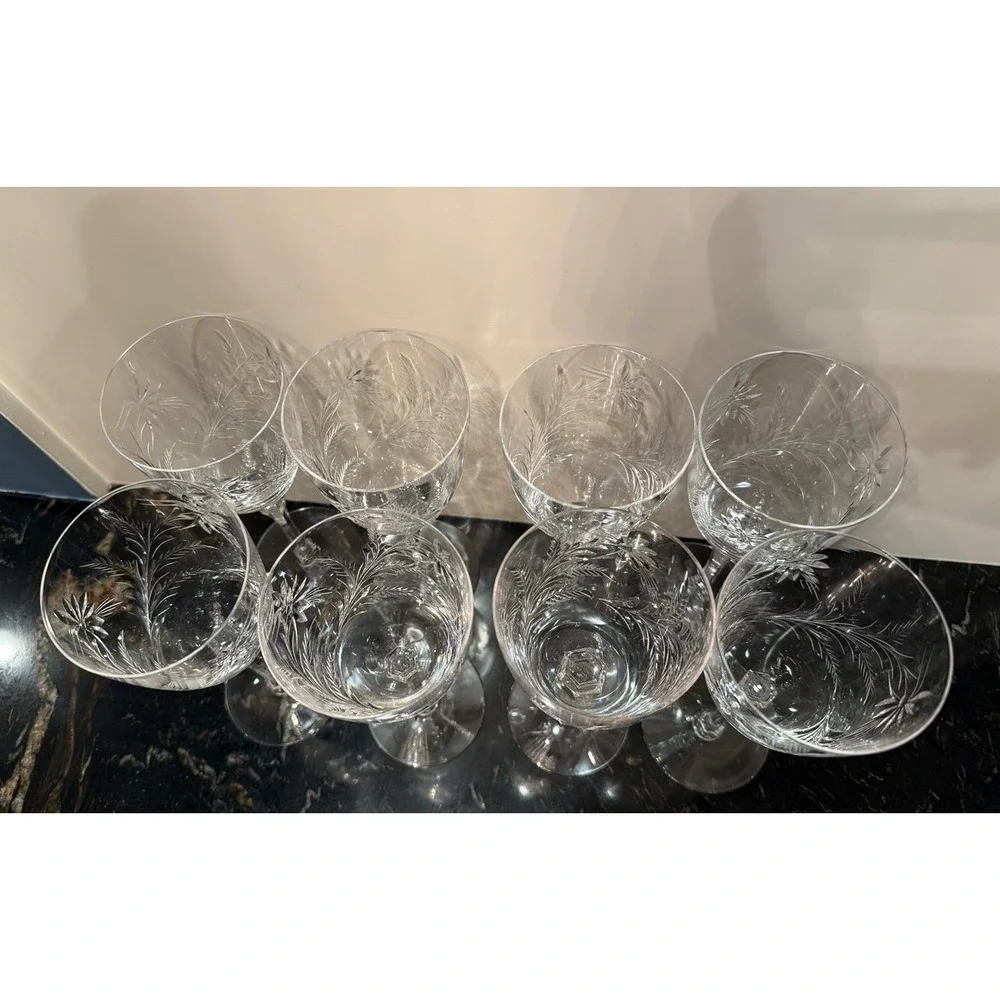 MCM Tiffin-Franciscan Mirabelle Water Goblets Wine Glasses Set For 8